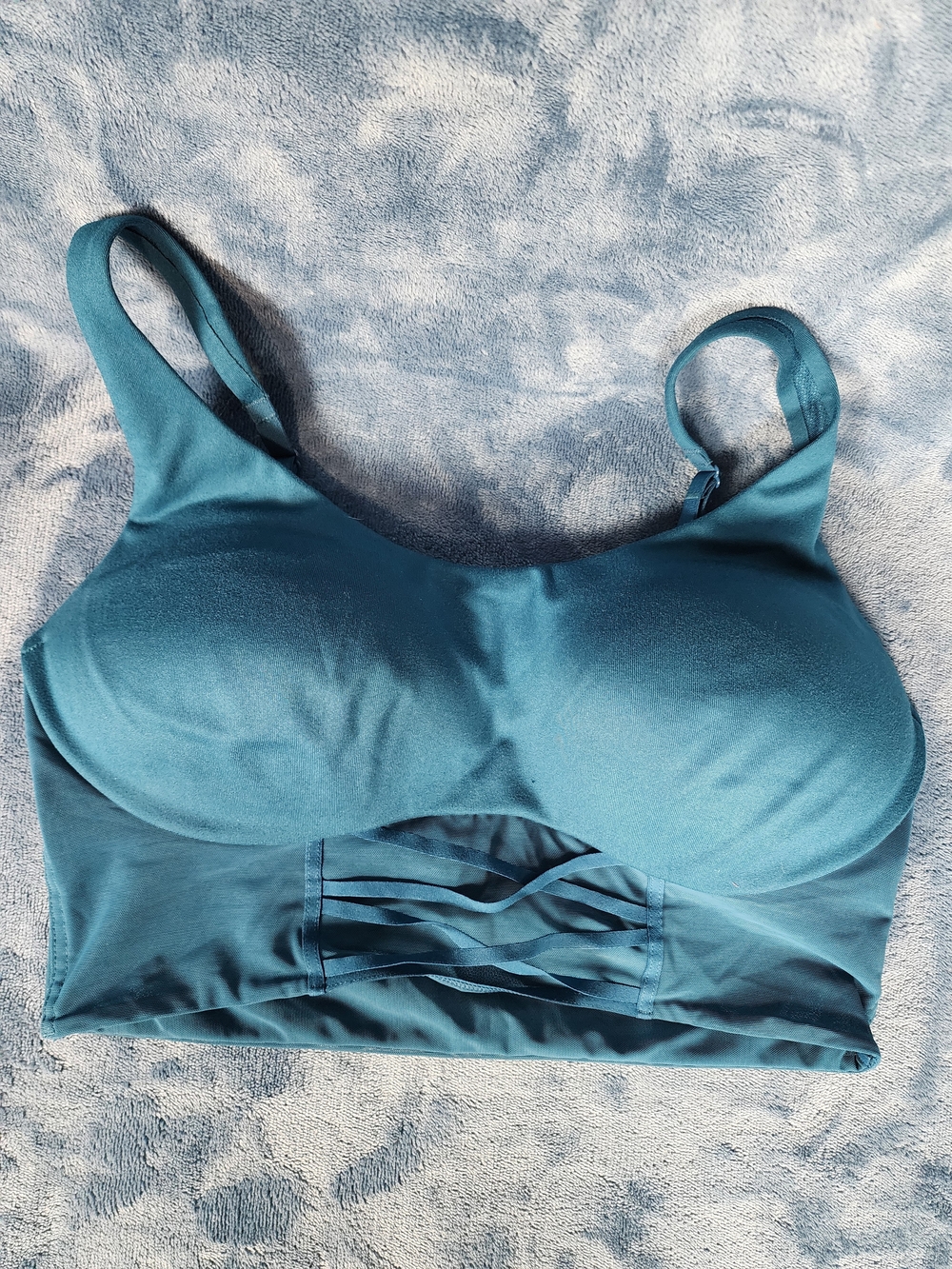 Victoria's Secret Teal Longline Strappy Sports Bralette